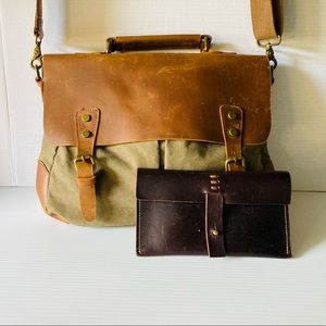 Leather Satchel and Wallet